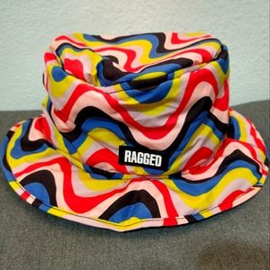 The Ragged Priest Trance Rainbow Wave Reversible Puffer Bucket Hat